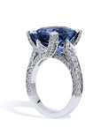 7.89 Carat Iolite and Diamond Ring Rings H&H Jewels