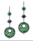 Jadeite And Emerald Modern Dangle Earrings Earrings H&H Jewels