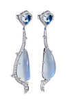 18kt White Gold Moonstone and Diamond Drop Earrings Earrings H&H Jewels