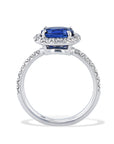 Royal Blue Oval Sapphire Pave Diamond White Gold Ring Rings H&H Jewels