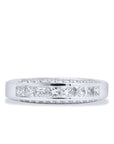 Princess Cut Diamond Palladium Wedding Band Ring Rings H&H Jewels