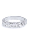 Princess Cut Diamond Palladium Wedding Band Ring Rings H&H Jewels