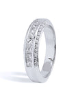 Princess Cut Diamond Palladium Wedding Band Ring Rings H&H Jewels