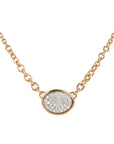 Oval Shape Pave Diamond Necklace Necklaces Curated by H