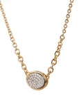 Oval Shape Pave Diamond Necklace Necklaces Curated by H