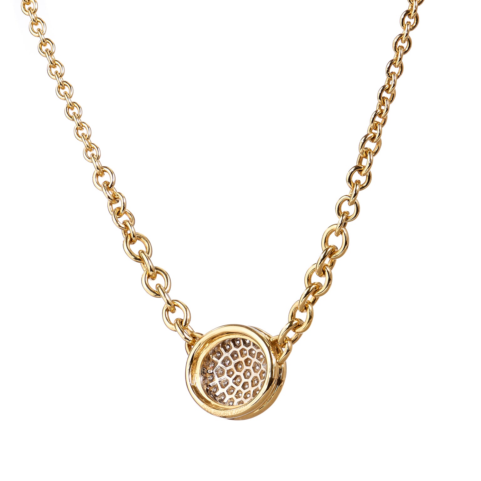 Oval Shape Pave Diamond Necklace Necklaces Curated by H