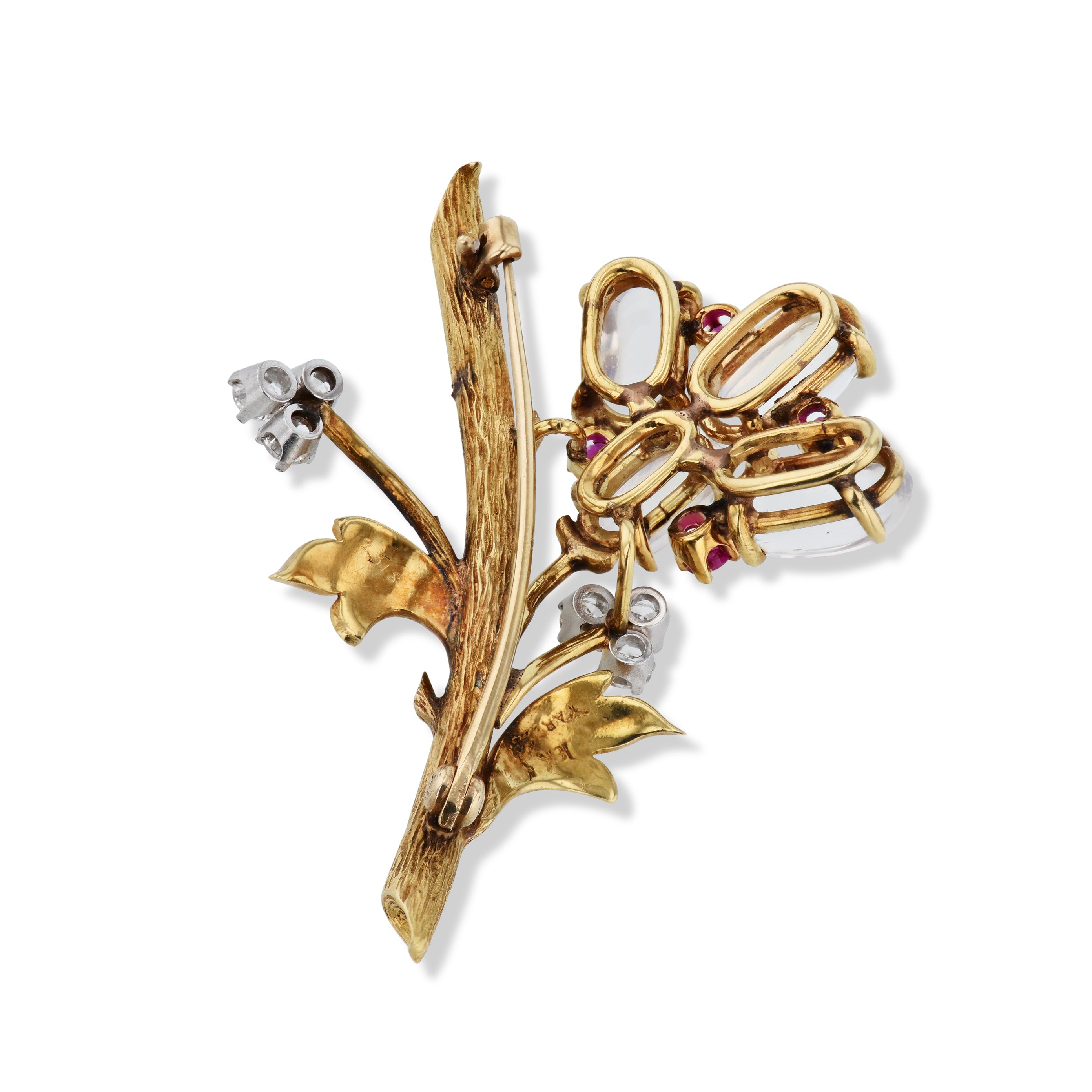 Hollycraft Aurum Gold Rhinestones Flower Brooch Pin & Matching
