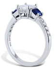 1.02ct Emerald Cut Diamond Engagement Ring with Sapphire Side Stones Engagement Rings H&H Jewels