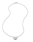 White Gold Oval Diamond Pave Pendant Necklace Necklaces H&H Jewels
