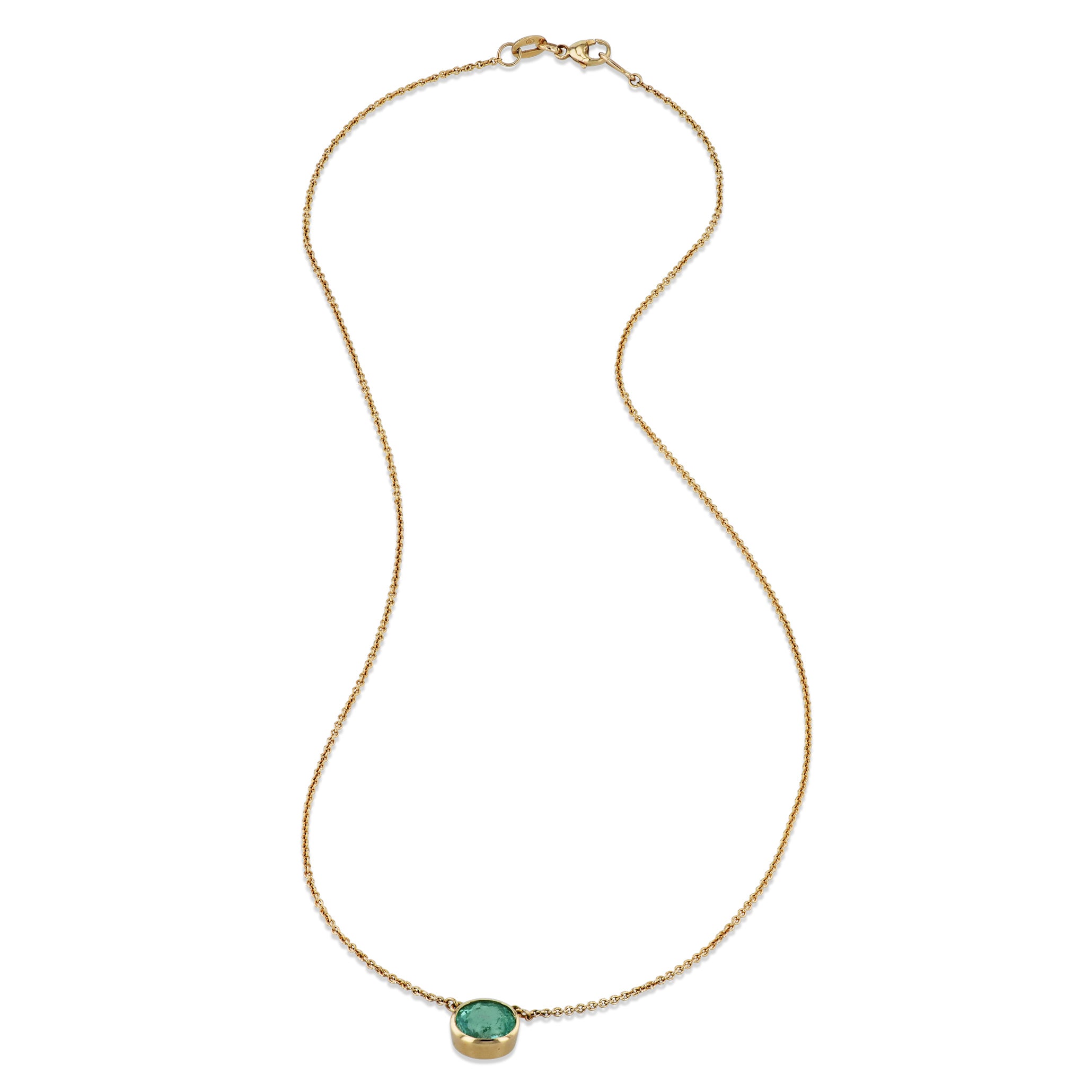 Colombian Emerald Yellow Gold Pendant Necklace Necklaces H&amp;H Jewels