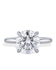 3.82 Carat Round Diamond Platinum Engagement Ring Rings H&H Jewels