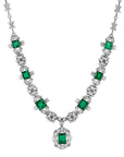 Rare Emerald and Old European Cut Diamond Necklace Necklaces Estate & Vintage
