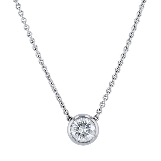Round Diamond White Gold Pendant Necklace Necklaces H&H Jewels