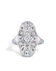 Diamond and White Gold Estate Panel Ring Engagement Rings Estate & Vintage