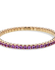 Pink Sapphire Rose Gold Stretch Tennis Bracelet Bracelets Curated by H