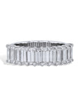 Emerald Cut Diamond Platinum Band Ring Rings H&H Jewels