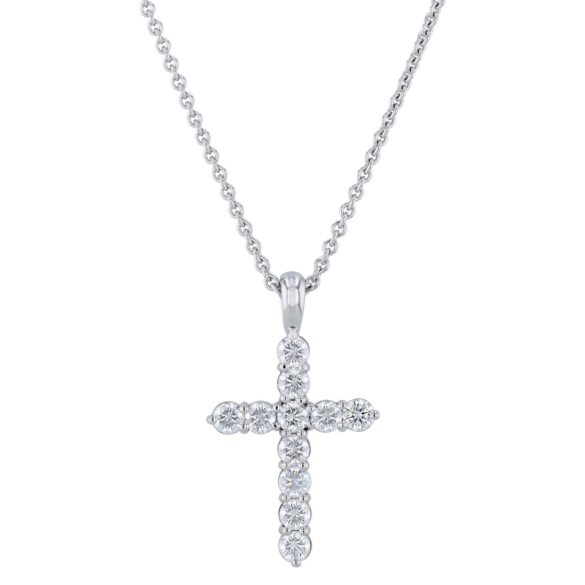 Diamond Cross Pendant White Gold Necklace Necklaces H&amp;H Jewels