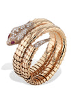 18kt Rose Gold Diamond Ruby Snake Bracelet Bracelets Curated by H