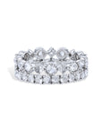 Diamond White Gold 2-Row Eternity Band Ring Rings Curated by H