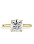 2.09 Carat Round Diamond Yellow Gold Engagement Ring Rings H&H Jewels