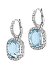 Aquamarine White Gold Diamond Pave Drop Earrings Earrings H&H Jewels