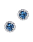 Super Fine Aquamarine Pave Diamond Stud Earrings Earrings H&H Jewels