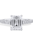 2.02 Carat Emerald Cut Diamond Platinum Engagement Ring Engagement Rings Curated by H
