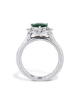 Heart Cut Jadeite Diamond Cabochon Estate Ring Rings Estate & Vintage