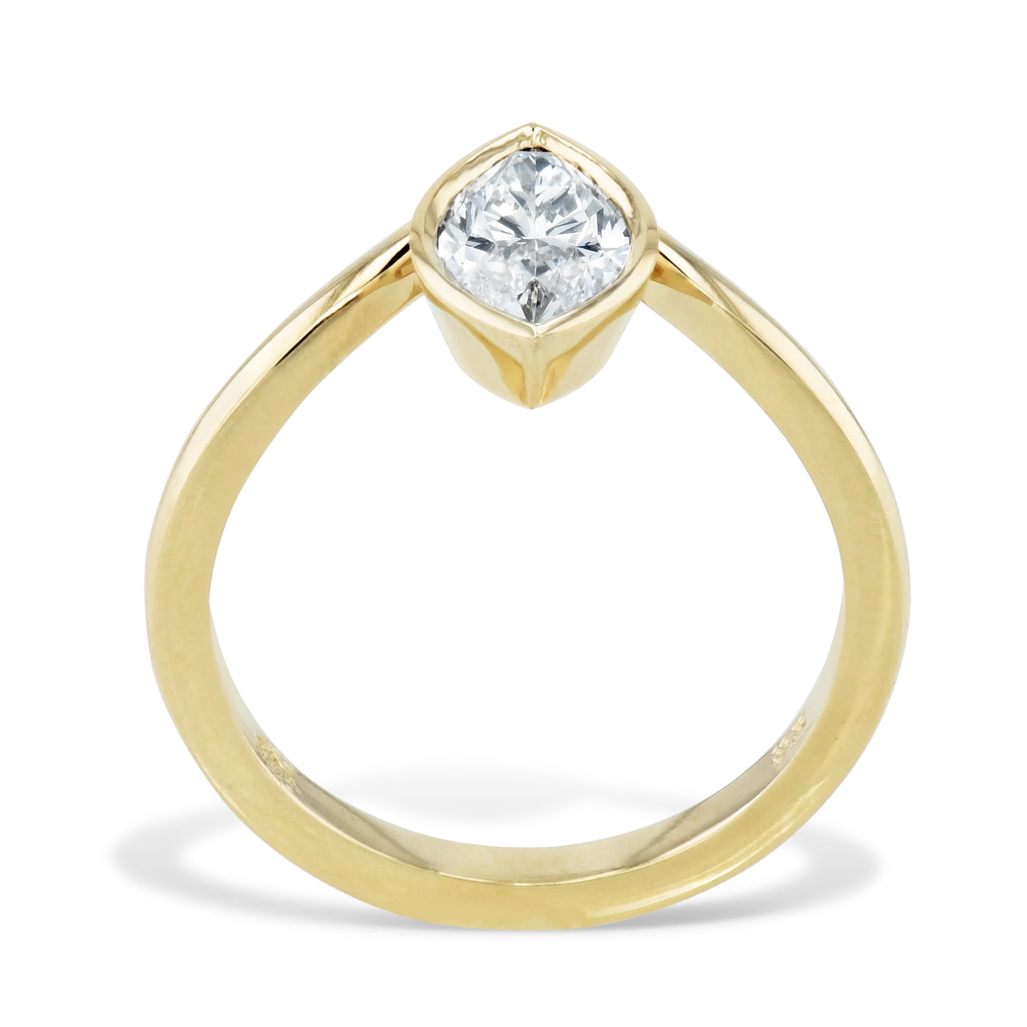 Marquise Diamond Yellow Gold Engagement Ring Rings H&H Jewels