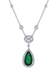 Colombian Emerald Diamond White Gold Necklace