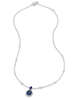 Sapphire Diamond White Gold Pendant Necklace Necklaces Curated by H