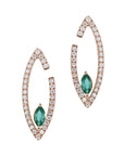 Diamond and Emerald Rose Gold Earrings Earrings Curated by H