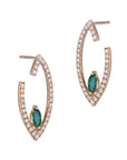 Diamond and Emerald Rose Gold Earrings Earrings Curated by H