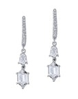 18kt White Gold Diamond Dangle Earrings Earrings Curated by H