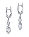 18kt White Gold Diamond Dangle Earrings Earrings Curated by H