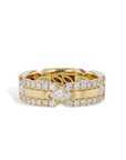 Diamond and Yellow Gold Link Ring Rings Curated by H