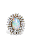 Natural Australian Opal Pearl Yellow Gold Estate Ring Rings Estate & Vintage