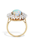 Natural Australian Opal Pearl Yellow Gold Estate Ring Rings Estate & Vintage