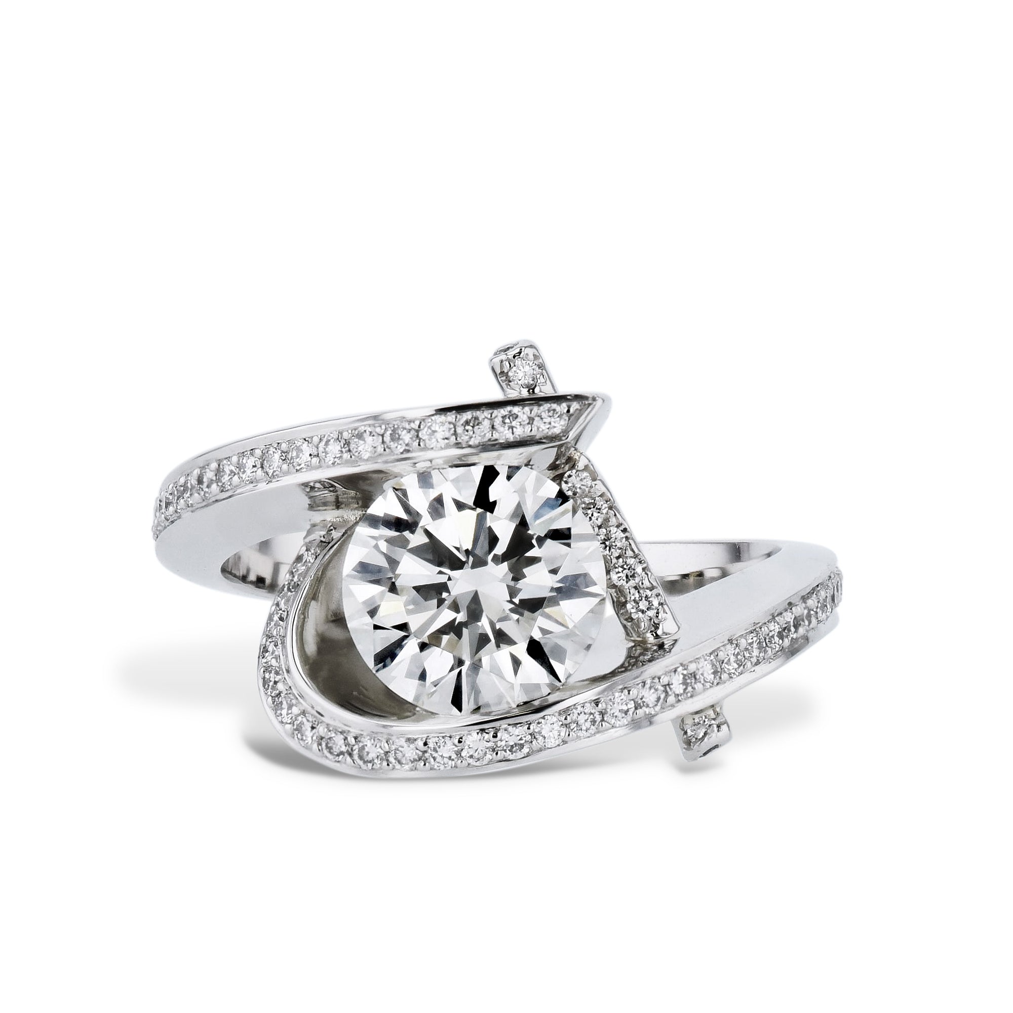 Diamond Platinum Pave Estate Ring Rings Estate & Vintage