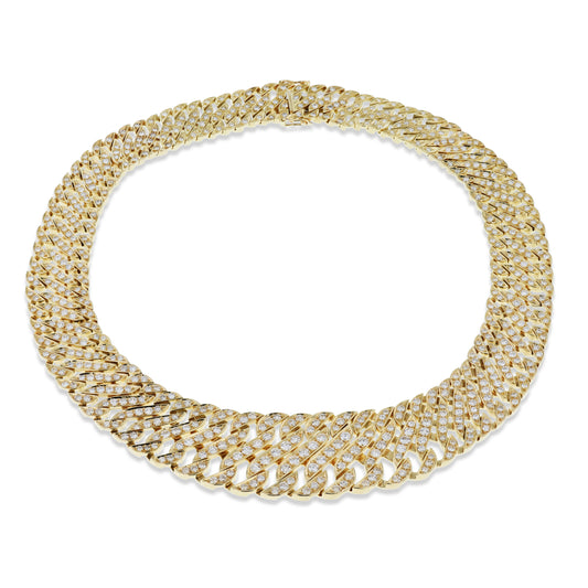 18kt. Yellow Gold Diamond Collar Estate Necklace Necklaces Estate & Vintage