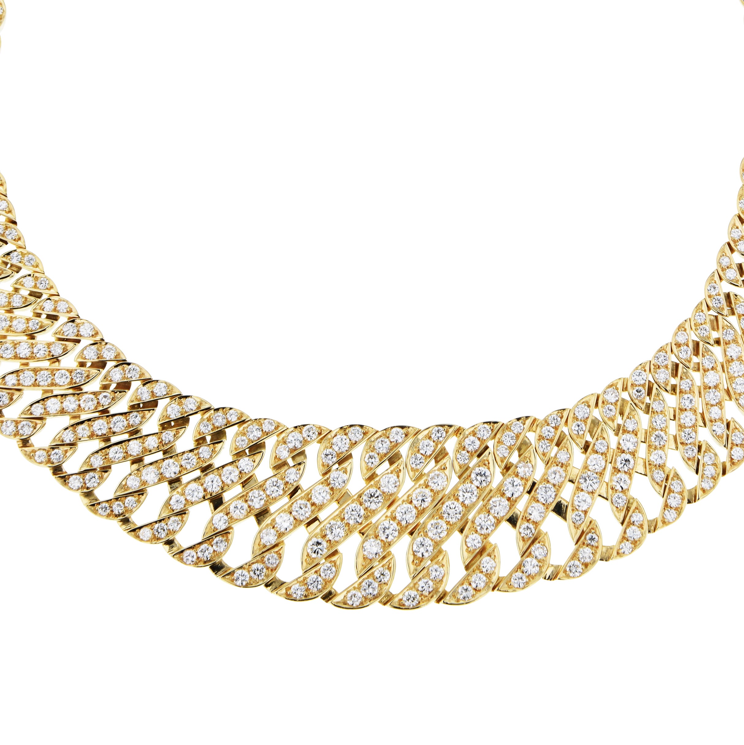 18kt. Yellow Gold Diamond Collar Estate Necklace Necklaces Estate &amp; Vintage