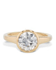 Round Bezel Diamond Yellow Gold Engagement Ring Rings H&H Jewels