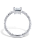 Diamond with Pave Band Platinum Engagement Ring Rings H&H Jewels