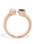Tsavorite and Diamond Moi et Toi Ring Rings H&H Jewels