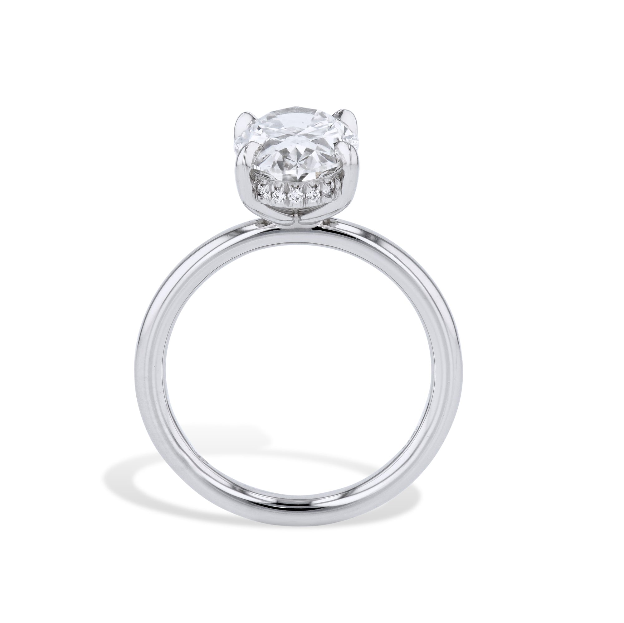 3.01ct Oval Shape Diamond Platinum Engagement Ring Rings H&H Jewels