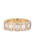 5 Emerald Cut Diamond Yellow Gold Ring Rings H&H Jewels