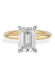 Emerald Cut Diamond Platinum Yellow Gold Engagement Ring Rings H&H Jewels