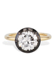 Round Brilliant Cut Diamond Black Ruthenium Engagement Ring Rings H&H Jewels