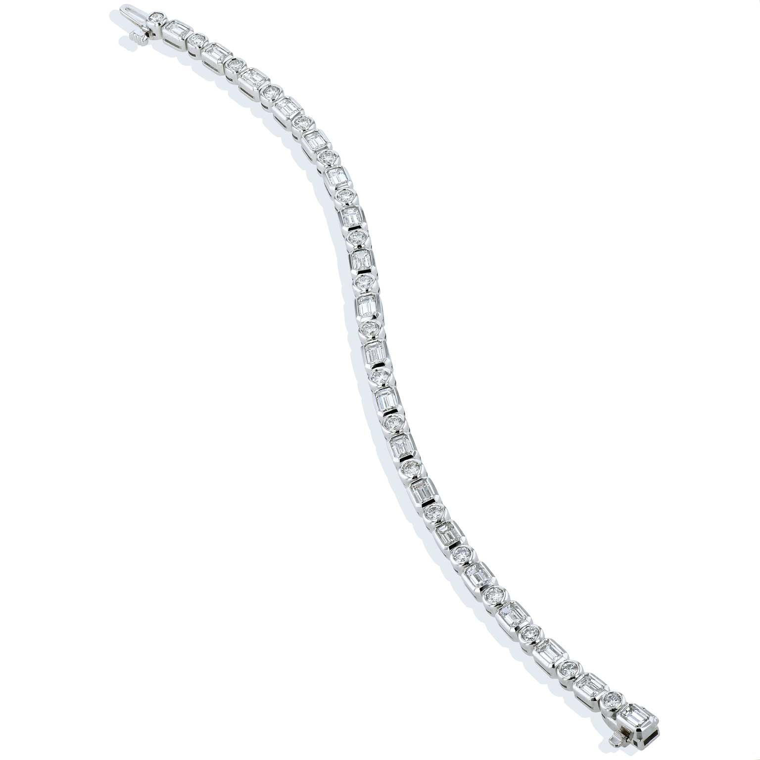 Diamond White Gold Bezel Set Tennis Bracelet Bracelets H&H Jewels