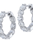 Round Brilliant Cut Diamond White Gold Hoops Earrings H&H Jewels